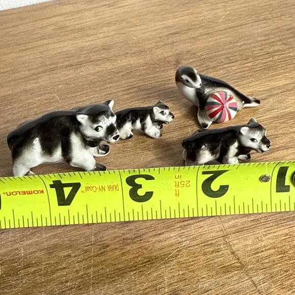 Vintage Bone China Bears Seal Miniature Animal Figurines Shiken Sticker Minis - Picture 8 of 9